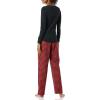 imageAmazon Essentials Womens Lightweight Flannel Pant and LongSleeve TShirt Sleep SetRedBlack  Mini Buffalo Plaid