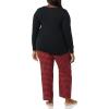 imageAmazon Essentials Womens Lightweight Flannel Pant and LongSleeve TShirt Sleep SetRedBlack  Mini Buffalo Plaid
