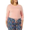 imageAmazon Essentials Womens Lightweight Flannel Pant and LongSleeve TShirt Sleep SetSalmon PinkFloral Camo