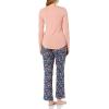 imageAmazon Essentials Womens Lightweight Flannel Pant and LongSleeve TShirt Sleep SetSalmon PinkFloral Camo