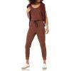 imageAmazon Essentials Womens Studio Terry Jumpsuit Available in Plus SizeBlack Brown Animal Print