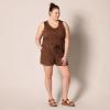 imageAmazon Essentials Womens Studio Terry RomperBlack Brown Animal Print