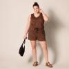 imageAmazon Essentials Womens Studio Terry RomperBlack Brown Animal Print