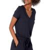 imageAmazon Essentials Womens Supersoft Terry ShortSleeve VNeck Romper Previously Daily RitualNavy