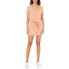 imageAmazon Essentials Womens Supersoft Terry ShortSleeve VNeck Romper Previously Daily RitualPastel Peach