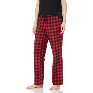 imageAmazon Essentials Womens Flannel Pajama Sleep PantRed Buffalo Check
