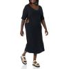 imageAmazon Essentials Womens Fine Rib Side CutOut Dress Previously Daily RitualBlack