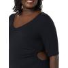 imageAmazon Essentials Womens Fine Rib Side CutOut Dress Previously Daily RitualBlack