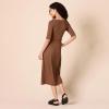 imageAmazon Essentials Womens Fine Rib Side CutOut Dress Previously Daily RitualChocolate