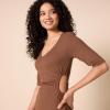 imageAmazon Essentials Womens Fine Rib Side CutOut Dress Previously Daily RitualChocolate