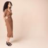 imageAmazon Essentials Womens Fine Rib Side CutOut Dress Previously Daily RitualChocolate