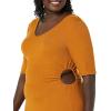 imageAmazon Essentials Womens Fine Rib Side CutOut Dress Previously Daily RitualDark Caramel