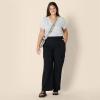 imageAmazon Essentials Womens HighRise RegularFit FullLength Cargo Khaki PantBlack