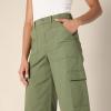 imageAmazon Essentials Womens HighRise RegularFit FullLength Cargo Khaki PantDark Olive