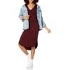 imageAmazon Essentials Womens Jersey RegularFit Sleeveless vNeck Midi Dress Previously Daily RitualDark Red