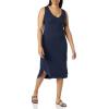 imageAmazon Essentials Womens Jersey RegularFit Sleeveless vNeck Midi Dress Previously Daily RitualNavy