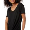 imageAmazon Essentials Womens Regular ShortSleeve VNeck Swing DressBlack