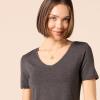 imageAmazon Essentials Womens Regular ShortSleeve VNeck Swing DressCharcoal Heather