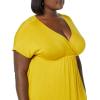 imageAmazon Essentials Womens Surplice Dress Available in Plus SizeDark Golden Yellow