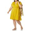 imageAmazon Essentials Womens Surplice Dress Available in Plus SizeDark Golden Yellow