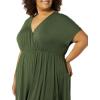 imageAmazon Essentials Womens Surplice Dress Available in Plus SizeDark Olive