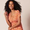 imageAmazon Essentials Womens Surplice Dress Available in Plus SizeRed Floral Print