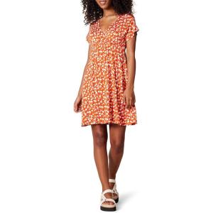 imageAmazon Essentials Womens Surplice Dress Available in Plus SizeRed Floral Print