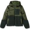 imageAmazon Essentials Womens FullZip Sherpa Fleece Hooded Puffer JacketDark Green Shiny