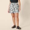 imageAmazon Essentials Womens HighRise RelaxedFit Fluid Twill PullOn Short Shirt Sold SeparatelyBlack Ivory Folk Floral