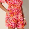 imageAmazon Essentials Womens HighRise RelaxedFit Fluid Twill PullOn Short Shirt Sold SeparatelyBright Poppy Red Multi Folk Floral