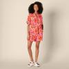 imageAmazon Essentials Womens HighRise RelaxedFit Fluid Twill PullOn Short Shirt Sold SeparatelyBright Poppy Red Multi Folk Floral