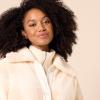 imageAmazon Essentials Womens Oversized Teddy Sherpa Coat Previously GoodthreadsBeige Ivory Buffalo Plaid