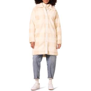imageAmazon Essentials Womens Oversized Teddy Sherpa Coat Previously GoodthreadsBeige Ivory Buffalo Plaid