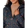 imageAmazon Essentials Womens Lightweight Quilted FullZip WaterResistant SherpaLined Hooded Puffer JacketBlack Leafy Floral