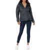 imageAmazon Essentials Womens Lightweight Quilted FullZip WaterResistant SherpaLined Hooded Puffer JacketBlack Leafy Floral