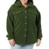 imageAmazon Essentials Womens Oversized Teddy Sherpa Shirt Jacket Previously GoodthreadsOlive