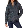 imageAmazon Essentials Womens Lightweight Quilted FullZip WaterResistant SherpaLined Hooded Puffer JacketBlack Leafy Floral