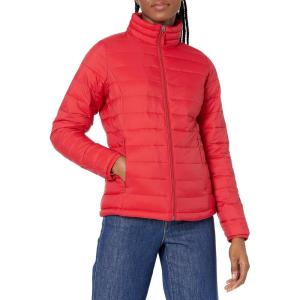 imageAmazon Essentials Womens Lightweight LongSleeve WaterResistant Packable Puffer Jacket Available in Plus SizeBright Poppy Red