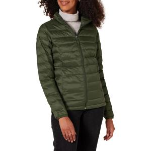 imageAmazon Essentials Womens Lightweight LongSleeve WaterResistant Packable Puffer Jacket Available in Plus SizeDark Olive