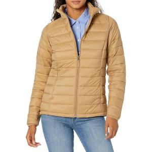 imageAmazon Essentials Womens Lightweight LongSleeve WaterResistant Packable Puffer Jacket Available in Plus SizeMushroom Brown