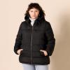 imageAmazon Essentials Womens Heavyweight Quilted Hooded Puffer Winter Jacket with Adjustable WaistBlack