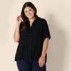 imageAmazon Essentials Womens RelaxedFit Fluid Twill ButtonDown Shirt Short Sold SeparatelyBlack