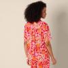 imageAmazon Essentials Womens RelaxedFit Fluid Twill ButtonDown Shirt Short Sold SeparatelyBright Poppy Red Multi Folk Floral