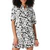 imageAmazon Essentials Womens RelaxedFit Fluid Twill ButtonDown Shirt Short Sold SeparatelyBlack Ivory Folk Floral