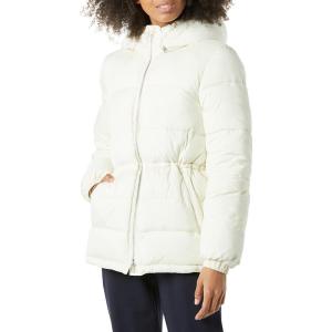 imageAmazon Essentials Womens Heavyweight Quilted Hooded Puffer Winter Jacket with Adjustable WaistIvory