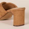 imageAmazon Essentials Womens Crossover Heeled Sandal with Padded Straps and Memory Foam InsoleTan Faux Microsuede