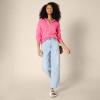 imageAmazon Essentials Womens RelaxedFit Midweight Cotton Polo Pullover SweaterHot Pink