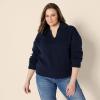 imageAmazon Essentials Womens RelaxedFit Midweight Cotton Polo Pullover SweaterNavy