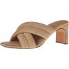 imageAmazon Essentials Womens Crossover Heeled Sandal with Padded Straps and Memory Foam InsoleBeige Faux Microsuede