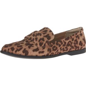 imageAmazon Essentials Womens Soft Moccasins Toe LoaferLeopard Faux Microsuede